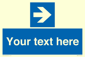 Custom Directional signage blue right arrow 